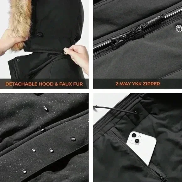 ORORO Women's Heated Parka Jacket with Thermolite Insulation - Picture 4 of 11